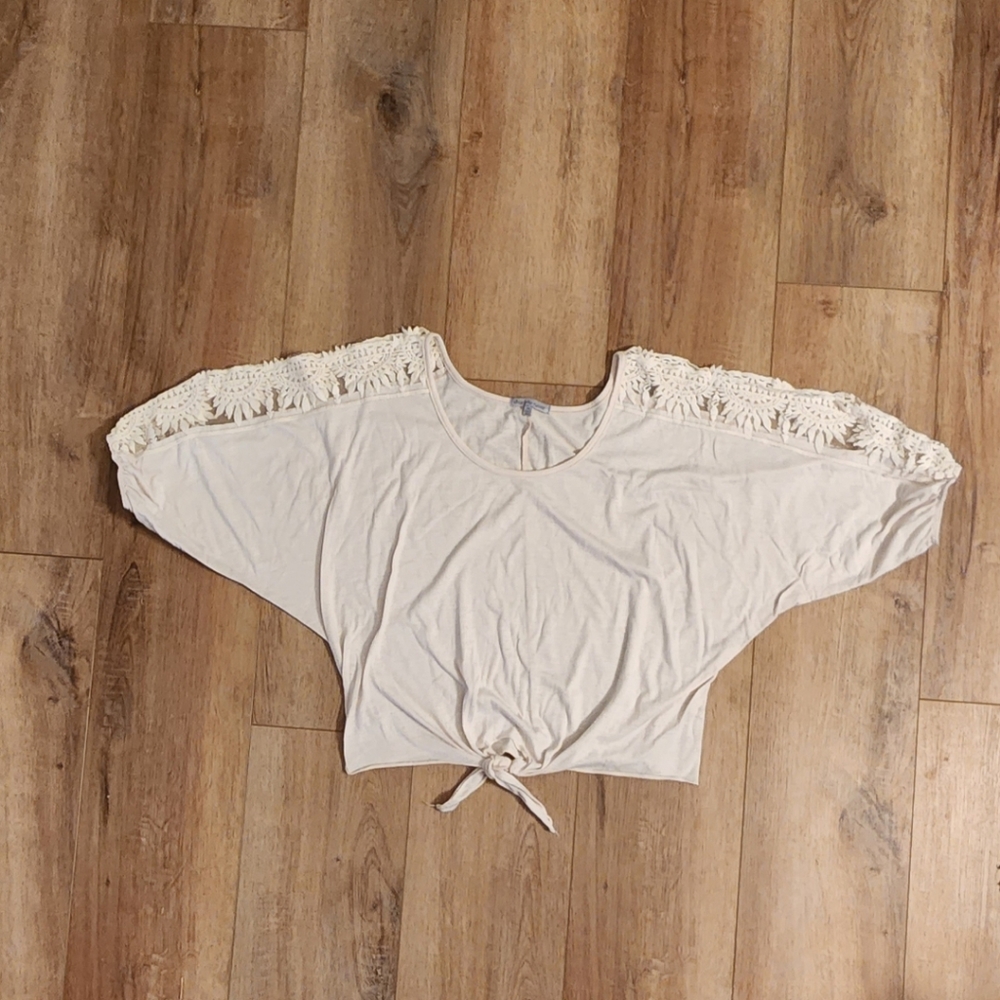 Charlotte Russe crop top, size medium, color cream